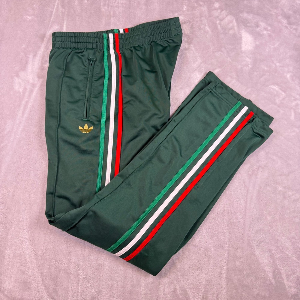Adidas Originals Men Firebird WC Stripe Track Pants Size S Green Red White Italy